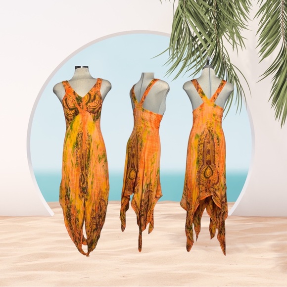 * NEW* NEW WOMAN DESIGN Yellow Spectacular Dye BlueColours Summer Dre’s Si… - Picture 2 of 15